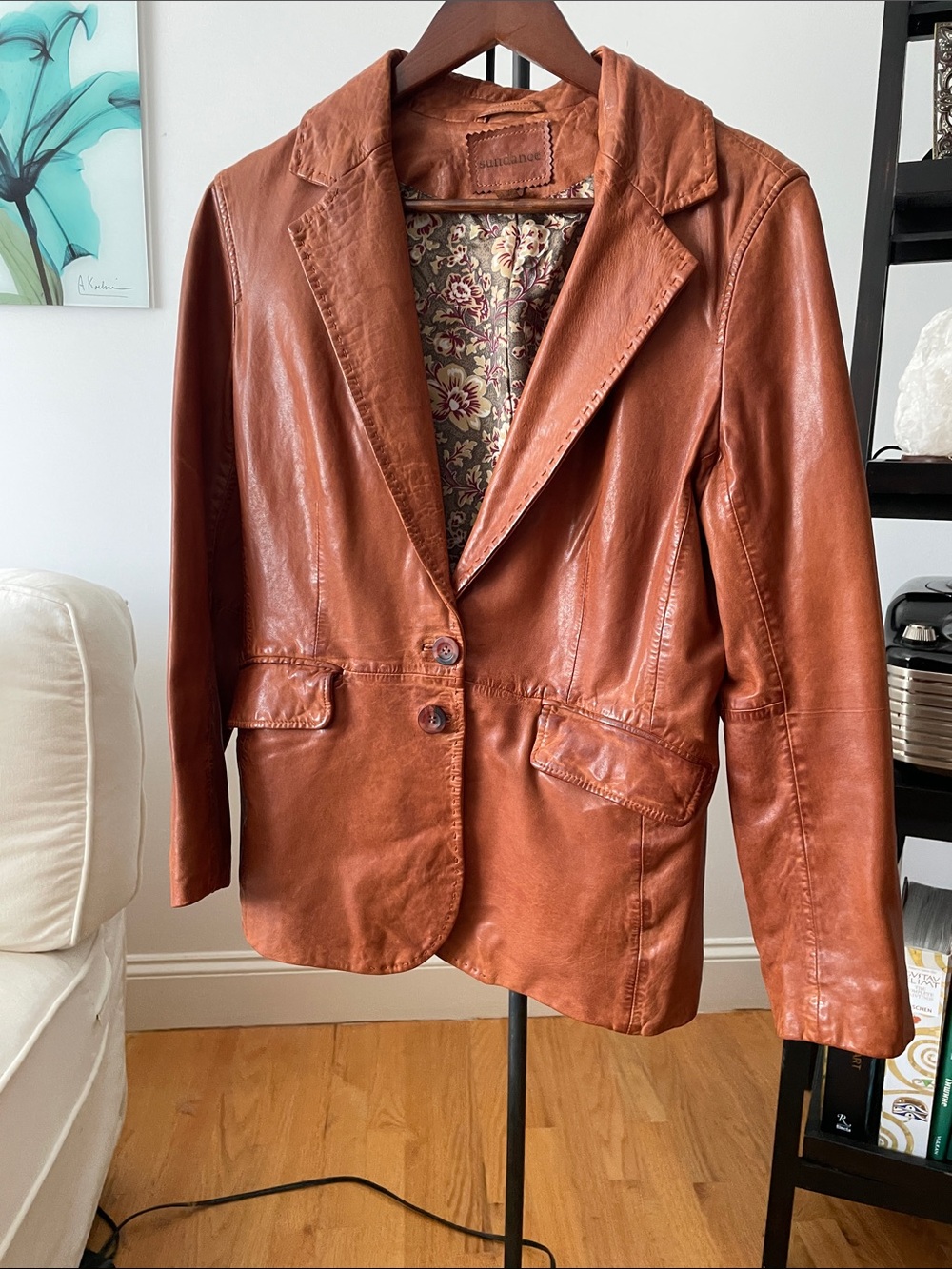 Sundance Women's Rust Brown Leather Blazer